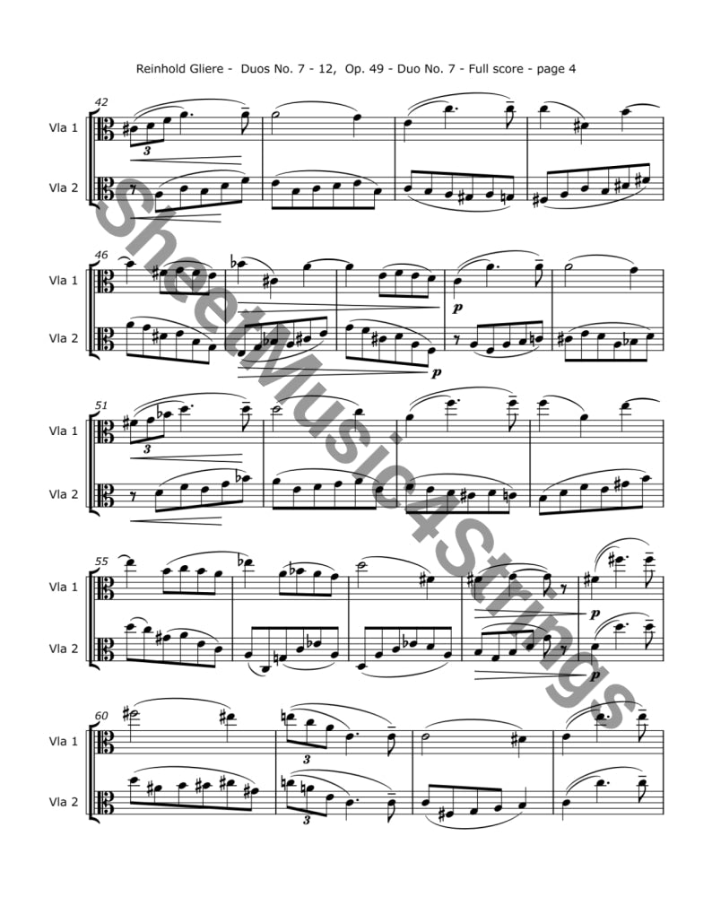 Gliere R. - Duos 7-12 Op. 49 Arranged for Two Violas Duos