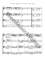 Mozart W.a. - Cassation In G K. 63 (String Quartet) Sheet Music