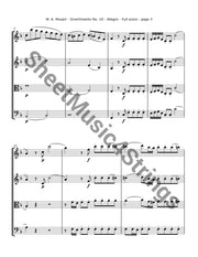 Mozart W.a. - Divertimento No. 10 In F K. 247 (String Quartet) Sheet Music